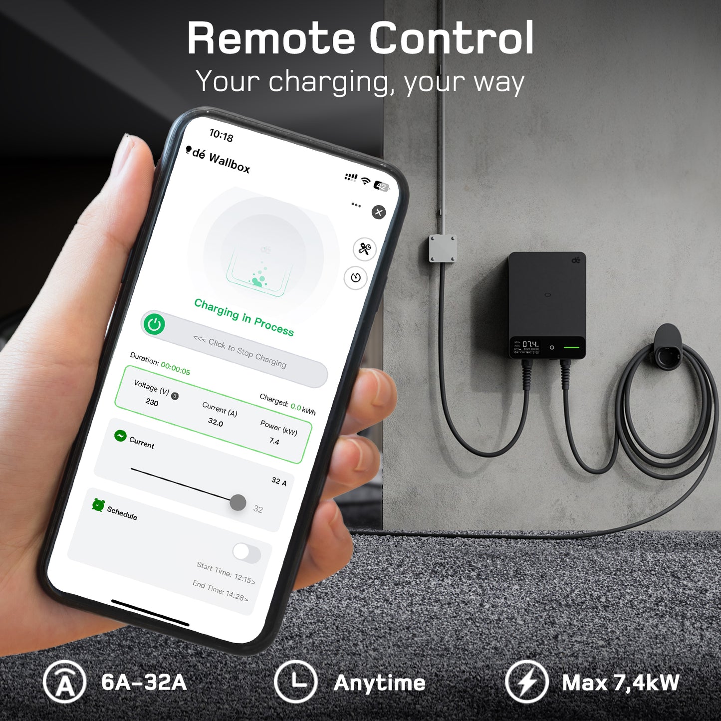dé Type 2 Wallbox 7kW