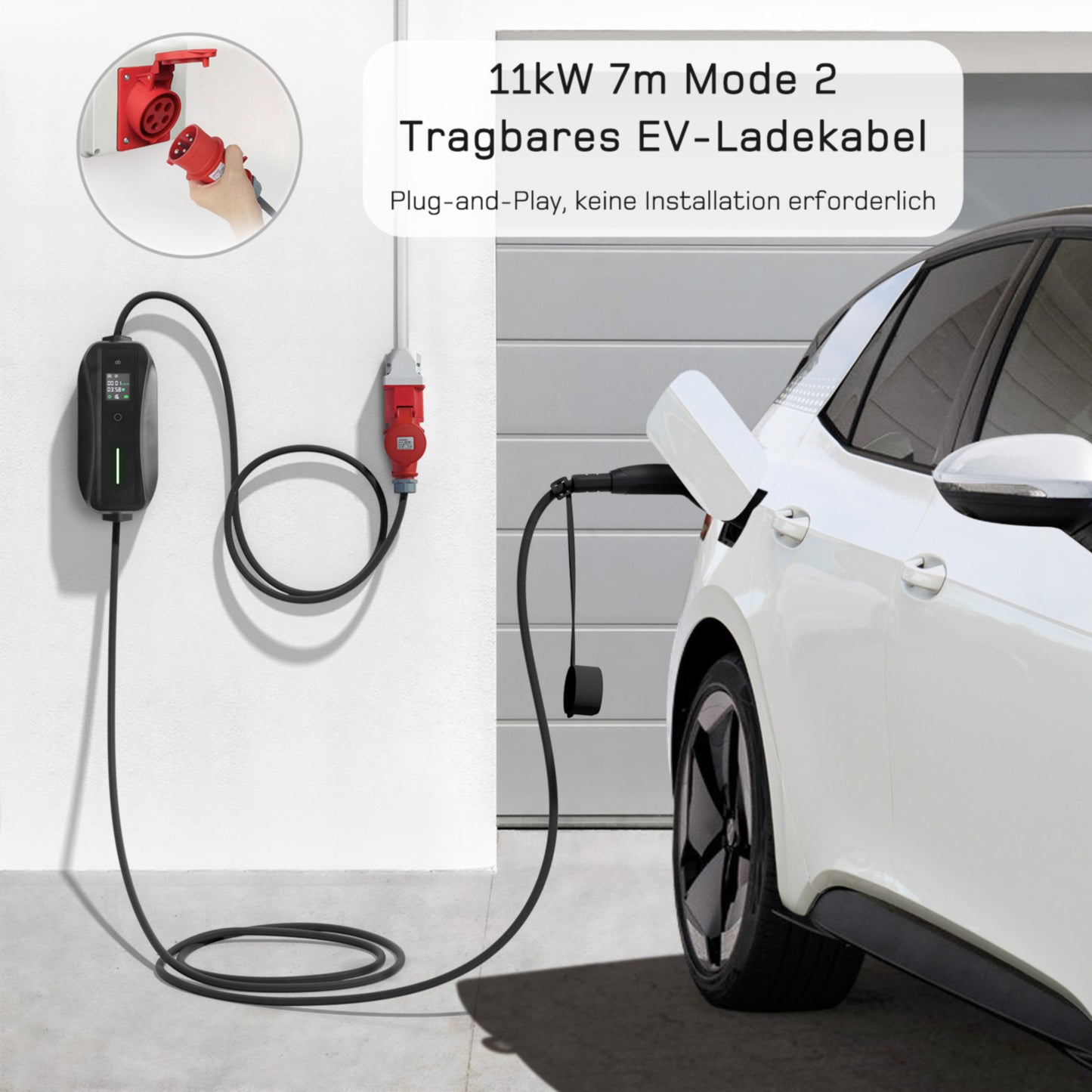 Chargeur EV portable rapide UE CEE et prise Schuko v1