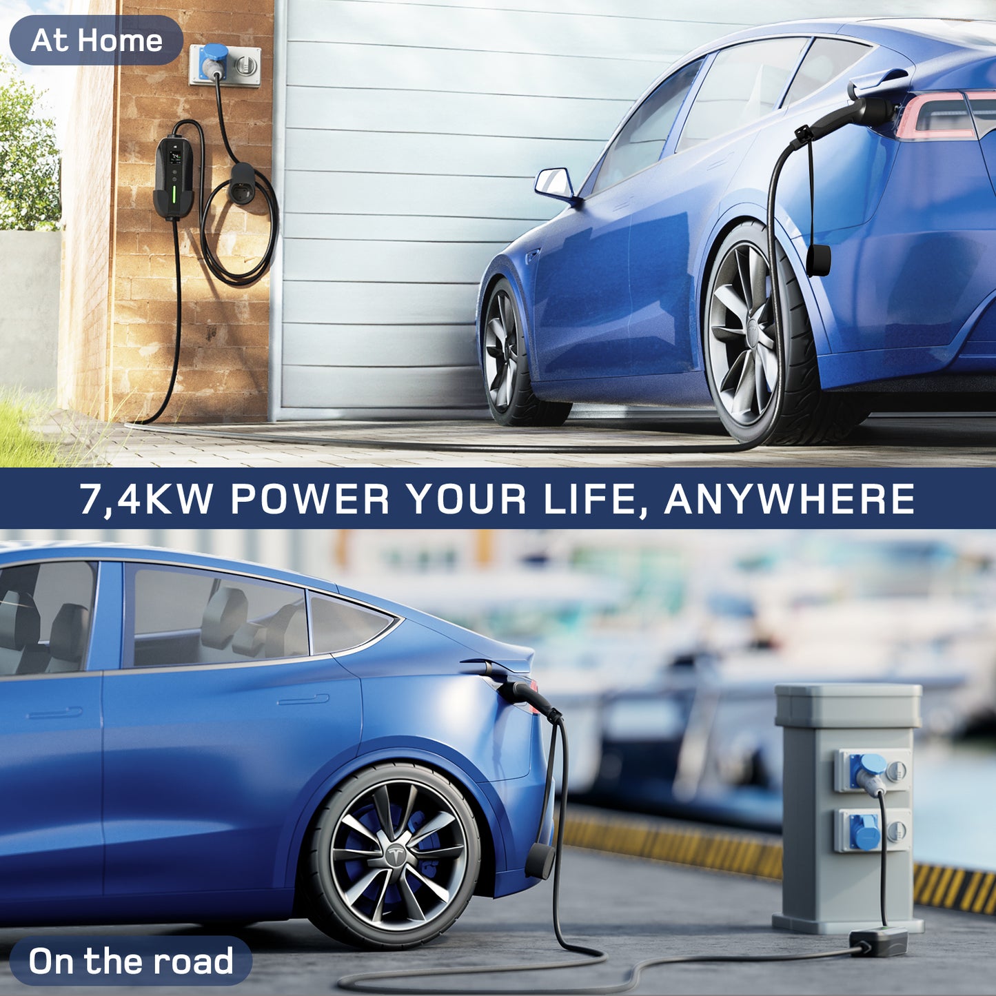 dé Portable EV Charger CEE Plug 7.4kW EU