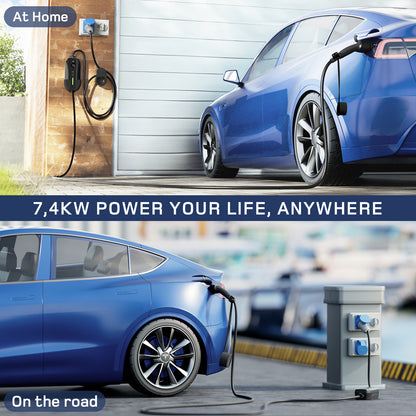 dé Portable EV Charger CEE Plug 7.4kW EU