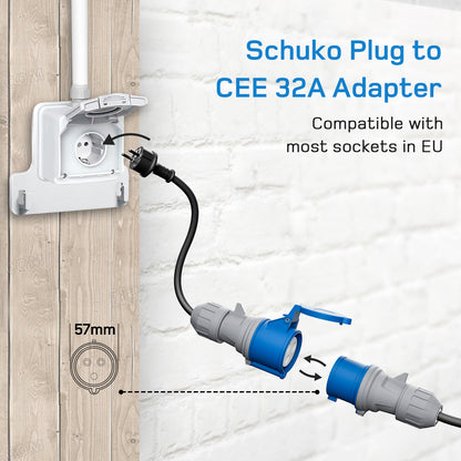 dé Portable EV Charger CEE Plug 7.4kW EU