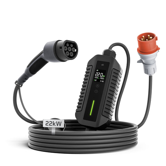 EU Fast Portable EV Charger CEE Plug 22 kW